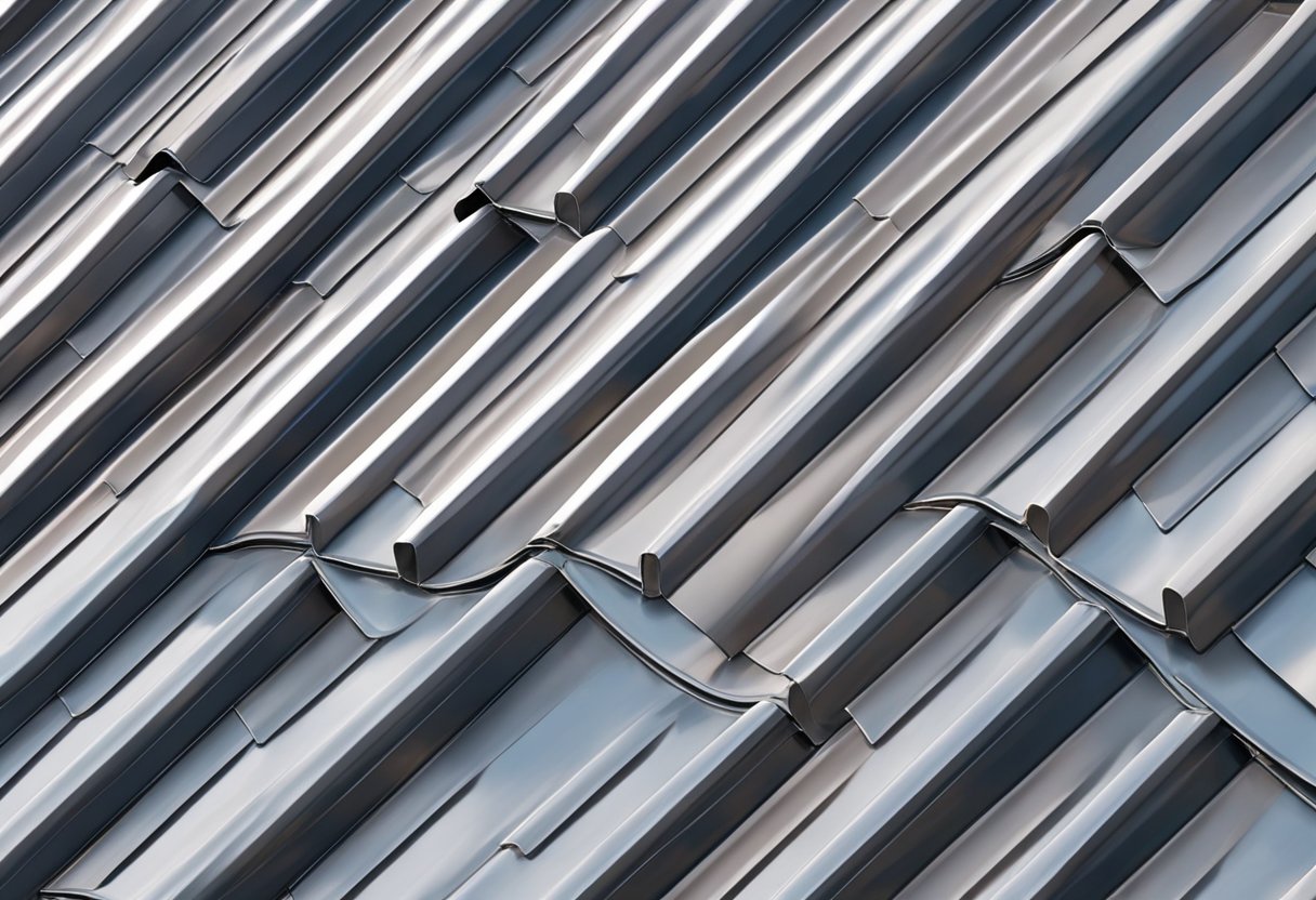 A metal roof gleams in the sunlight, showcasing its various textures and colors. It stands strong against the elements, promising durability and longevity