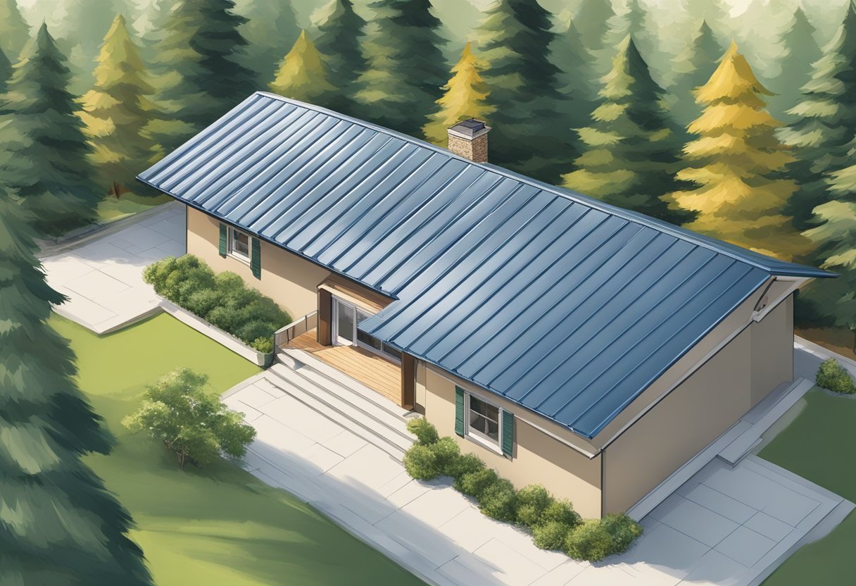 A metal roof stands strong, enduring the elements. Insulation keeps heat in, saving energy
